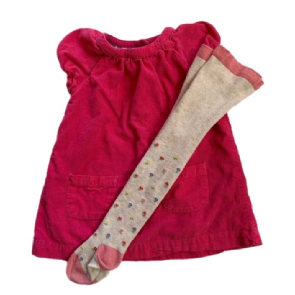 Mini Boden dress and tights 12-18m